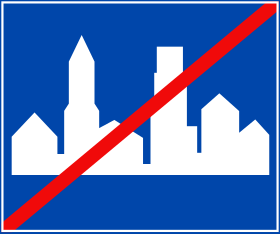 Biển báo ngoài khu dân cư