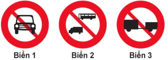 Biển nào cấm các loại xe cơ giới đi vào, trừ xe máy hai bánh, xe gắn máy và các loại xe ưu tiên theo quy định?