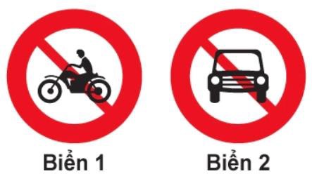 Biển nào dưới đây xe gắn máy được phép đi vào?