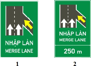 Biển nào chỉ dẫn nhập làn xe?